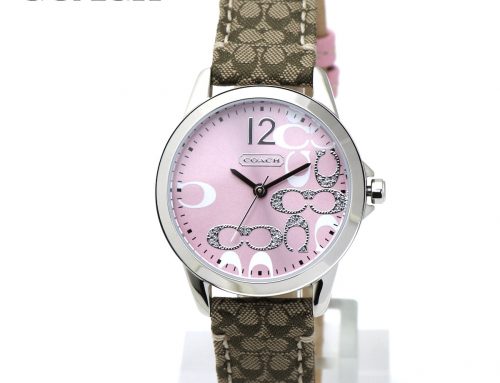 COACH コーチ レディース  ニュークラシックシグネチャー 14501621 ピンク Cマーク ラインストーン ブラウン レザーベルト