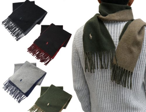 POLO RALPH LAUREN ポロ ラルフローレン リバーシブル バイカラー ウール マフラー PC0228 ユニセックス ポニー 刺しゅう 25cm X 165cm ストール